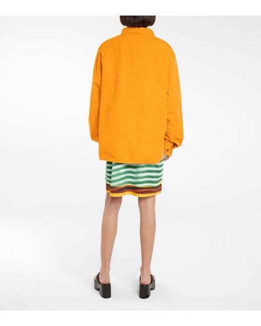 Dries Van Noten Orange Cotton Shirt Jacket