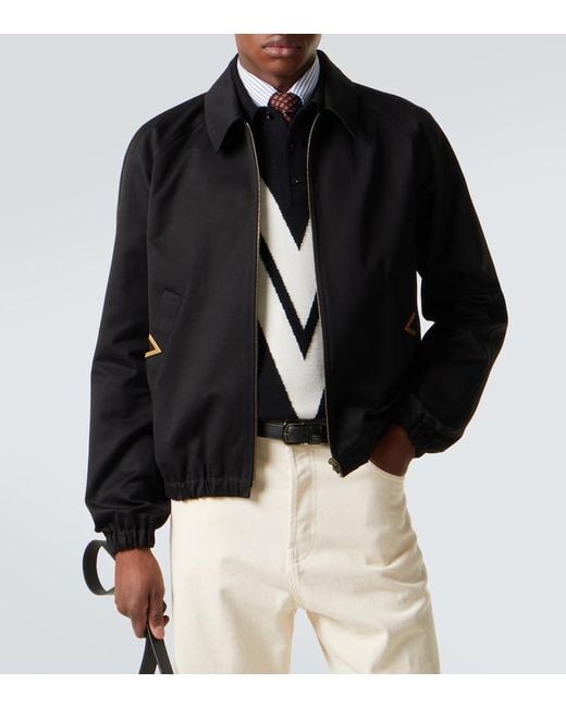 Valentino Black Vgold Cotton Blouson Jacket for men