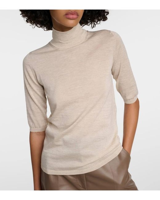 Max Mara Natural Ciriaco Wool Turtleneck Sweater