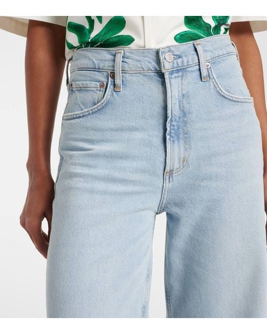 Jeans Anchos Ren De Tiro Alto Agolde de color Blue