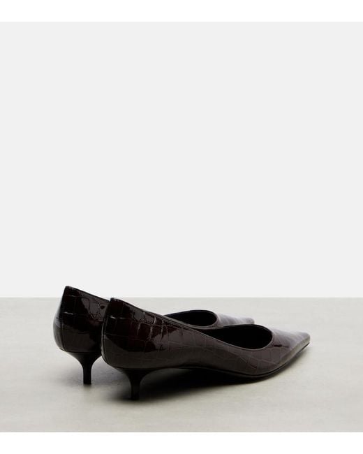 Jimmy Choo Black Amelia 35 Croc-Effect Leather Pumps