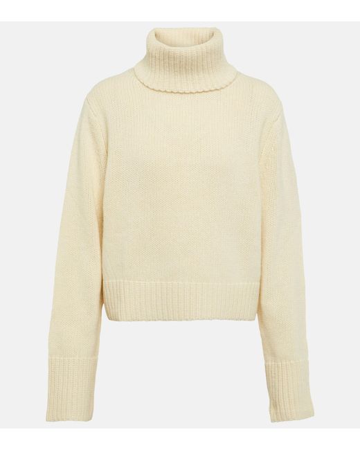 Polo Ralph Lauren Turtleneck Wool And Cashmere Sweater in Natural | Lyst
