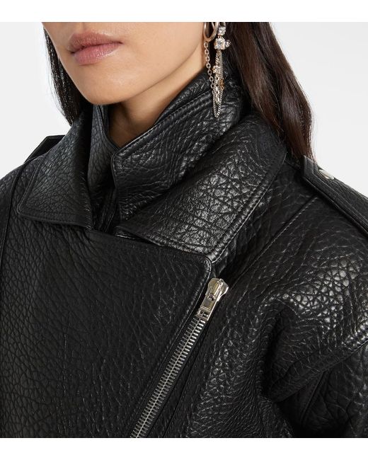 Isabel Marant Black Aneli Leather Biker Jacket