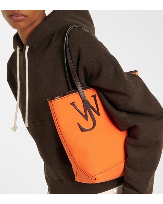 J.W. Anderson Orange Anchor Small Leather-Trimmed Tote Bag