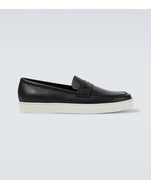 Manolo Blahnik Black Ellis Leather Loafers for men