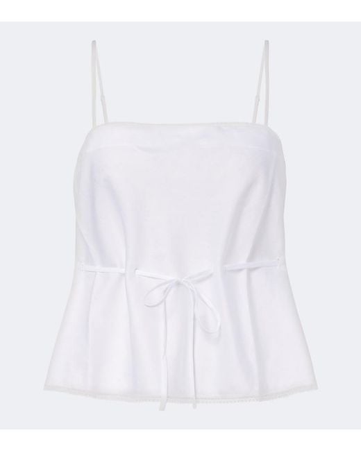 Leset White Yoko Cotton Top