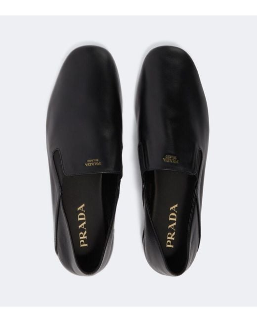 Prada Black Leather Loafers for men