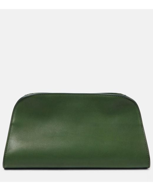 The Row Green Peggy Leather Shoulder Bag