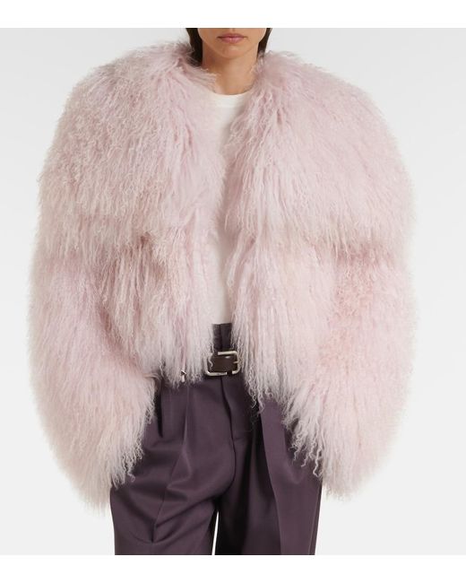 The Attico Pink Shearling Jacket