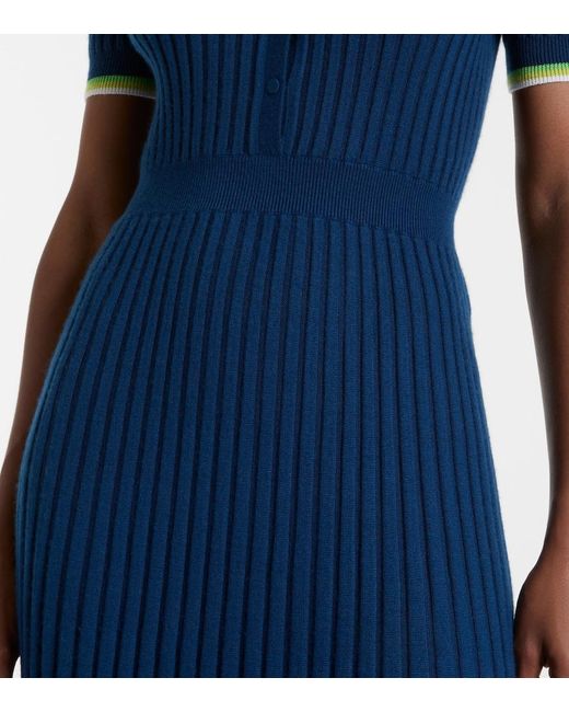 Gabriela Hearst Blue Eyot Cashmere And Silk Midi Dress