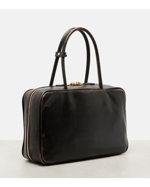 Miu Miu Black Beau Logo Leather Tote Bag