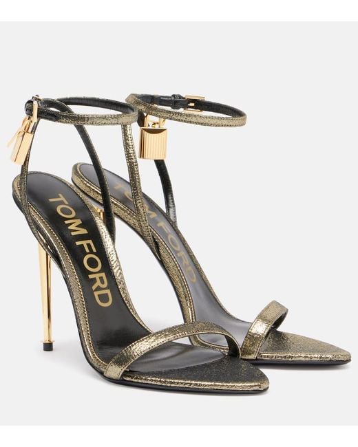 Tom Ford Sandalen Padlock 105 Aus Metallic-Leder