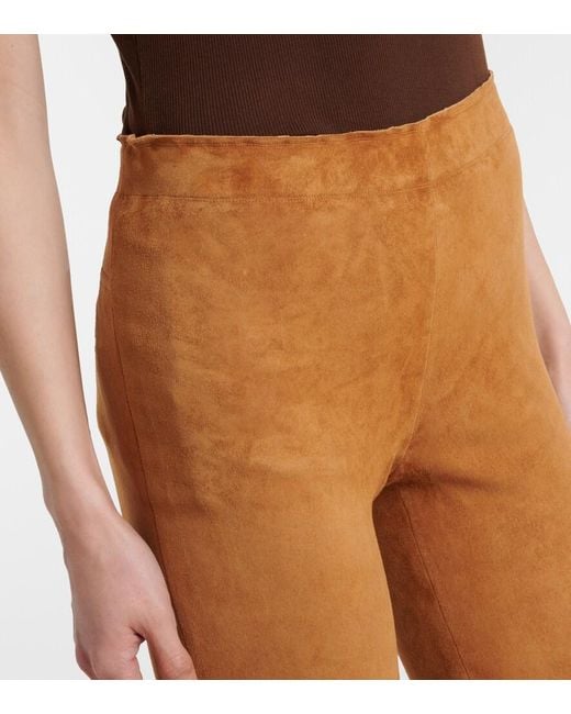 Stouls Brown Jp Long Suede Flared Pants