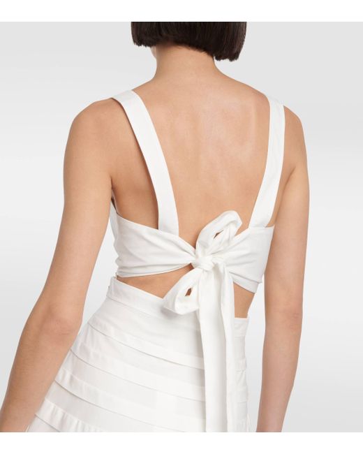 Jonathan Simkhai White Tiered Cotton-blend Maxi Dress