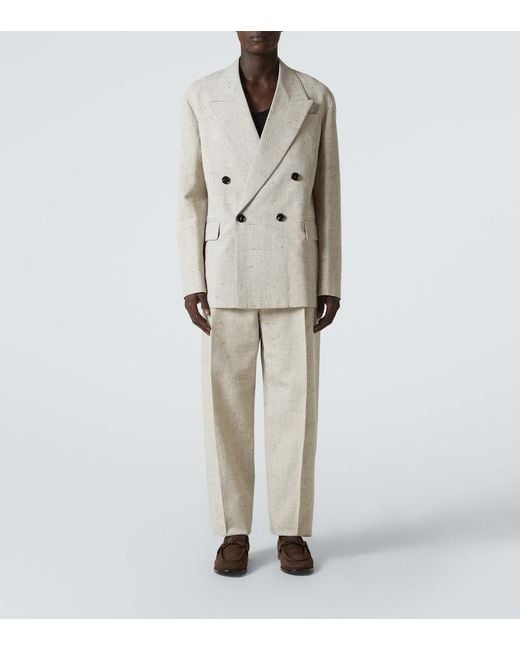 Bottega Veneta Gray Double-Breasted Blazer for men