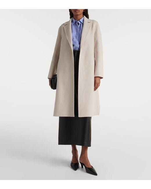 Max Mara Natural Pauline Virgin Wool Wrap Coat