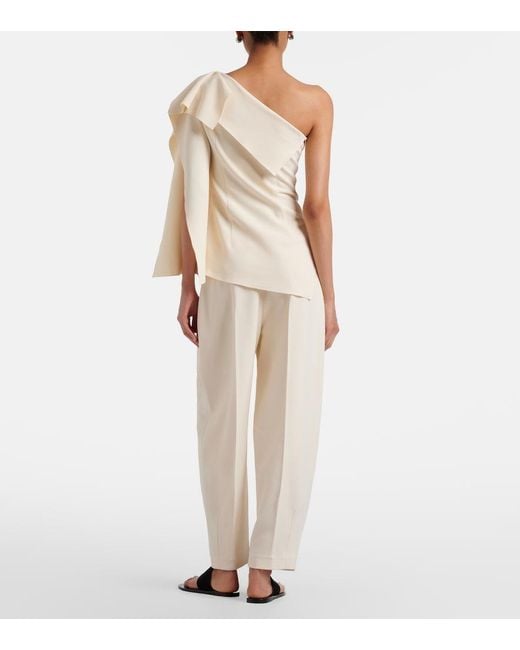 FFORME White Yvette Barrel-Leg Pants
