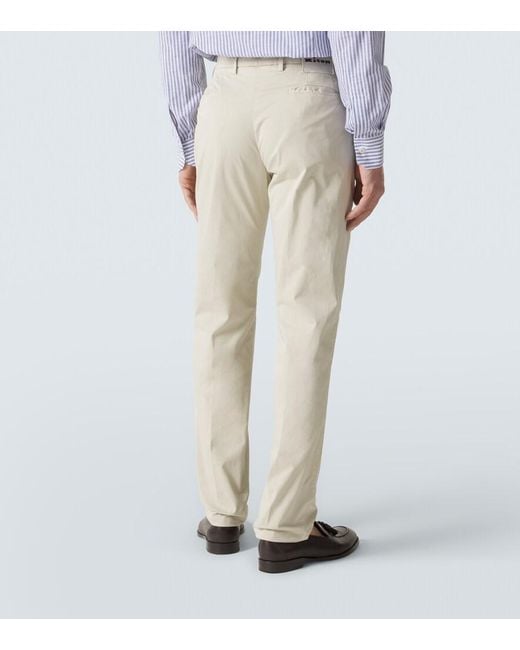 Kiton Chinohose Aus Einem Baumwollgemisch in Natural für Herren