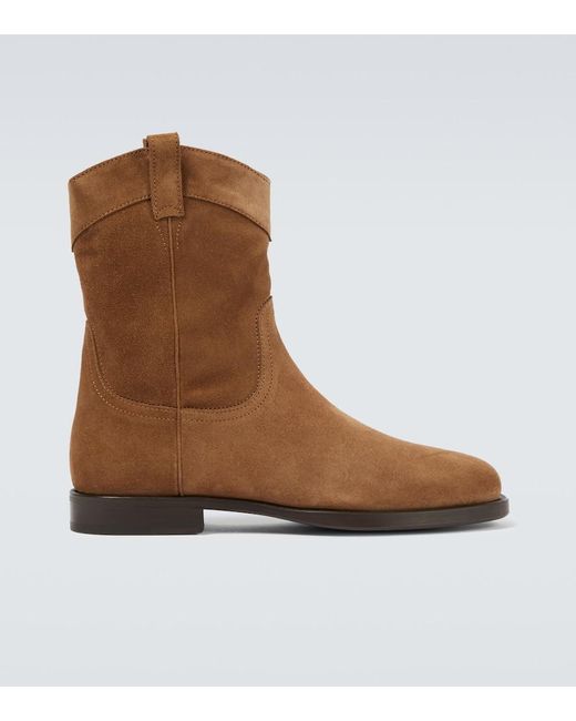 Lemaire Brown Suede Cowboy Boots for men