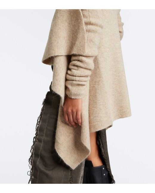Rick Owens Natural Hooded Alpaca And Wool-Blend Cardigan