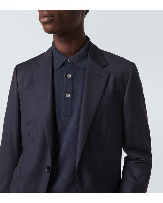 Zegna Blue Cotton Polo Shirt for men