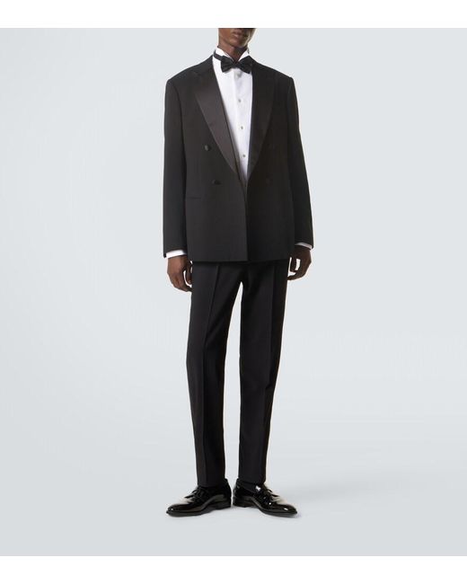Giorgio Armani Black Virgin Wool Tuxedo Blazer for men