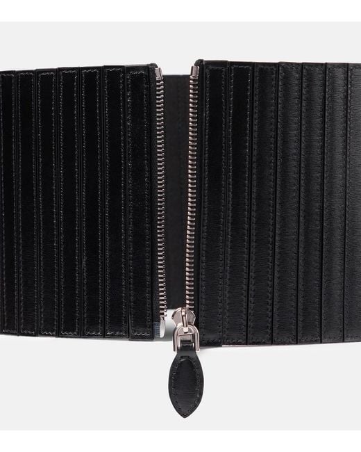 Alaïa Black Striped Corset Leather Belt