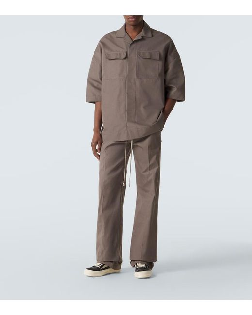 Rick Owens Brown Cotton-Blend Shirt for men