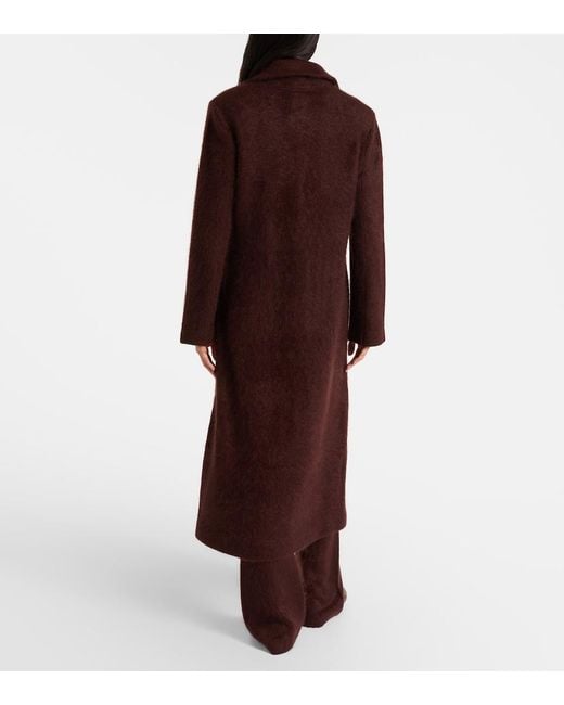 Dorothee Schumacher Purple Fluffy Statement Wool-Blend Coat