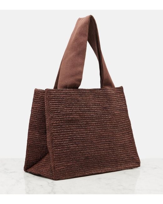 The Row Brown Loretta Raffia Tote Bag