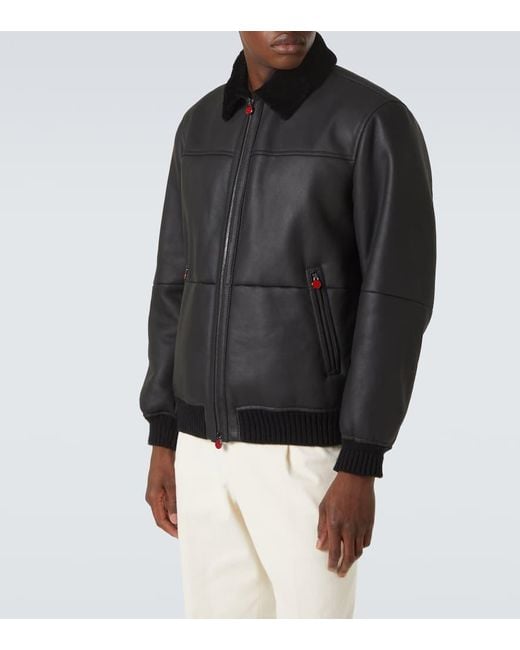 Bomber di Kiton in Black da Uomo