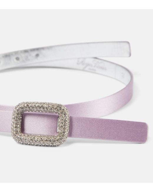 Cintura Viv' Choc in raso con cristalli di Roger Vivier in Purple