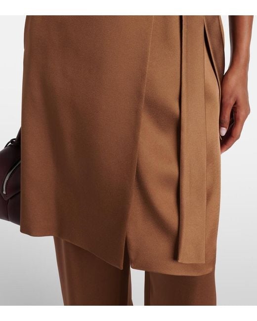 Max Mara Brown Afgano Belted Satin Jacket