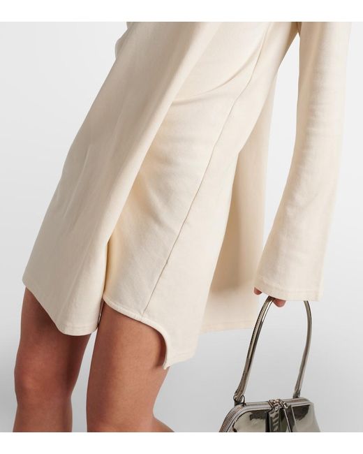 Courreges White Asymmetric Cotton-Blend Pique Minidress