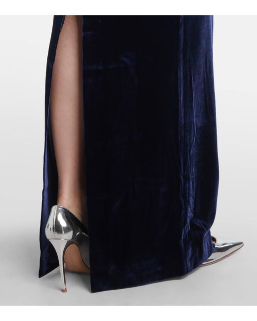 Roland Mouret Black Scarf-Detail Velvet Corset Gown