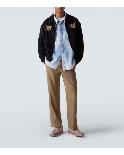 Visvim Blue Distressed Denim Shirt for men