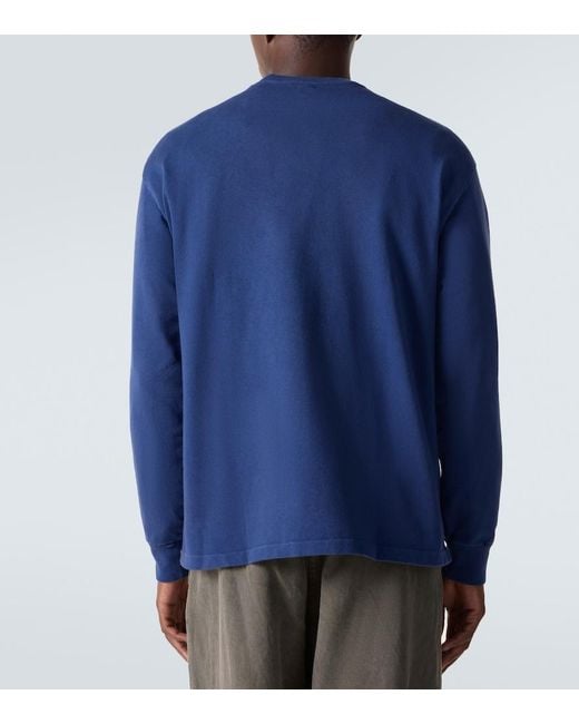 A.PRESSE Blue Vintage Cotton Jersey T-Shirt for men