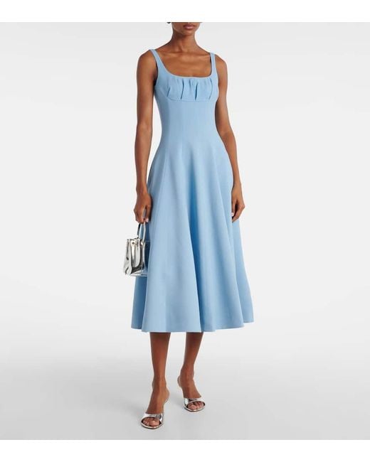 Robe Midi Collins En Crepe De Laine Emilia Wickstead en coloris Blue