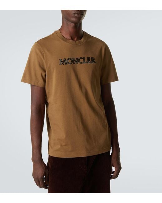 Moncler Brown Logo Cotton Jersey T-Shirt for men