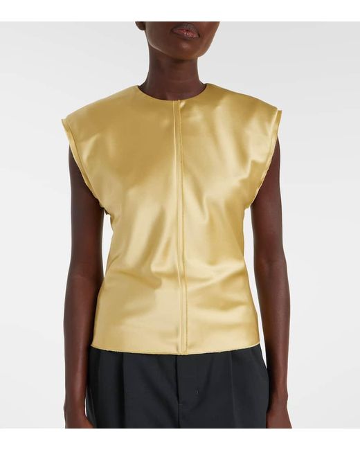 AMI Metallic Satin Top