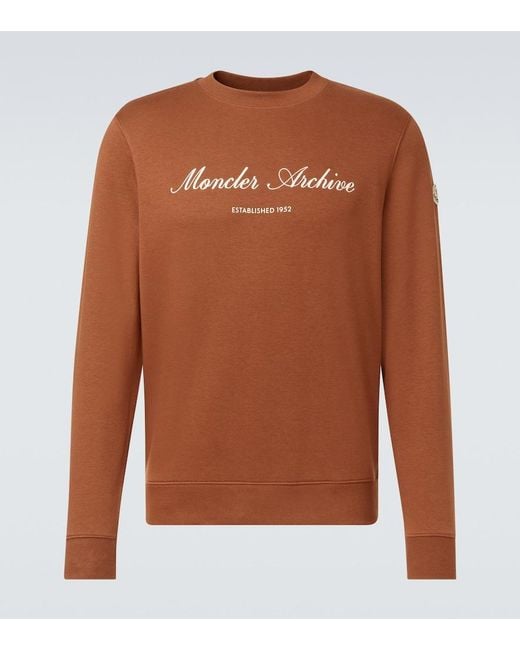 Moncler Brown Moncler Cotton Blend Logo Sweatshirt for men