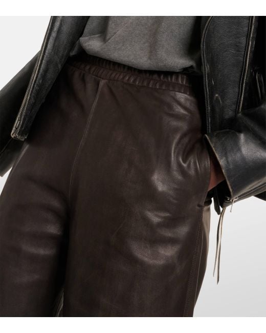 Pantalon de survetement en cuir Acne en coloris Black