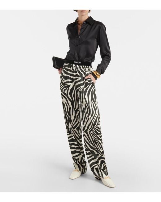 Tom Ford White Whitney Croc-Effect Leather Mules