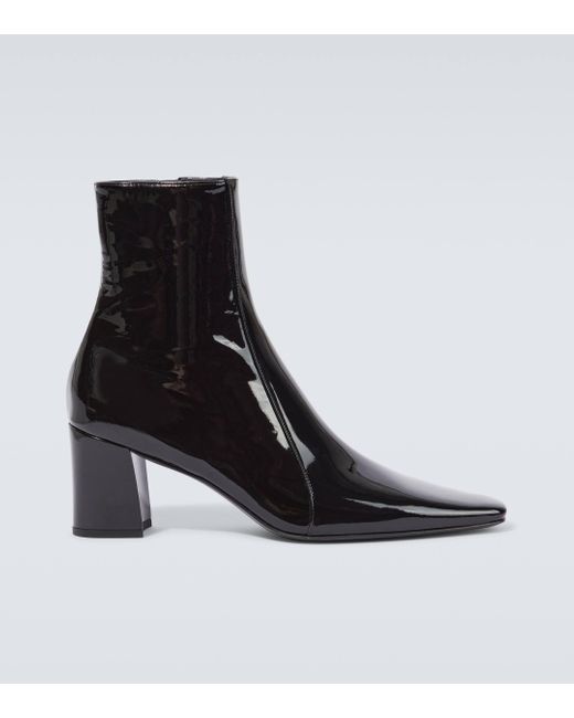 Saint Laurent Black Rainer 75 Patent Leather Ankle Boots for men