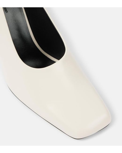 Khaite White Eva Leather Pumps