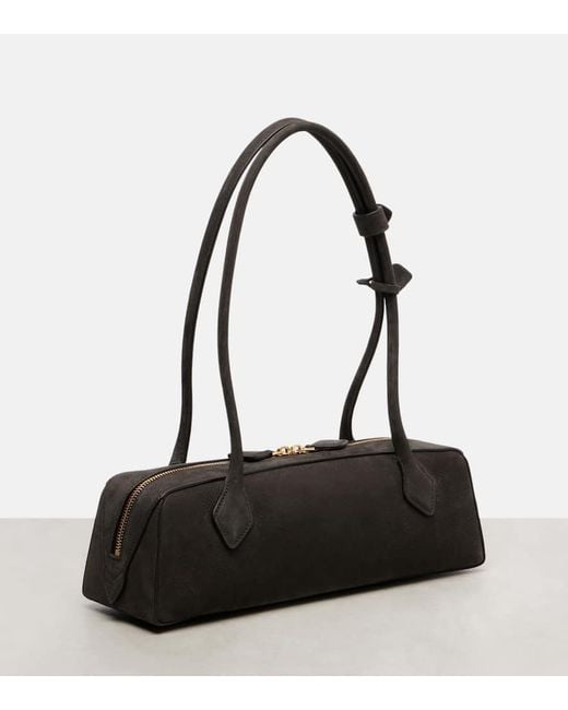 Alaïa Black Le Teckel Medium Suede Shoulder Bag