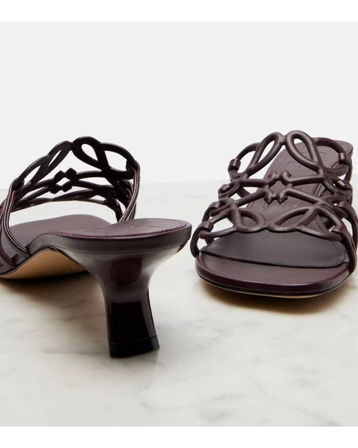 Loewe Red Petal Anagram 45 Leather Mules