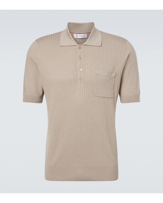 Brunello Cucinelli Natural Cotton Polo Shirt for men