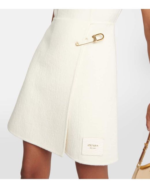 Prada Natural Minikleid Mit Sicherheitsnadel