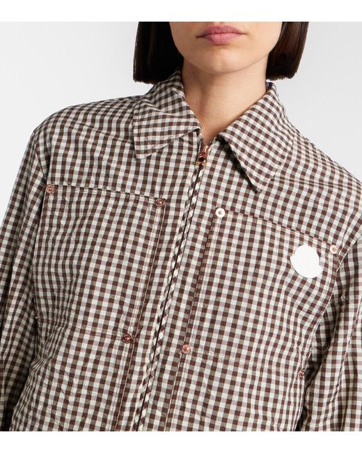 Moncler Brown Checked Cotton-Blend Jacket